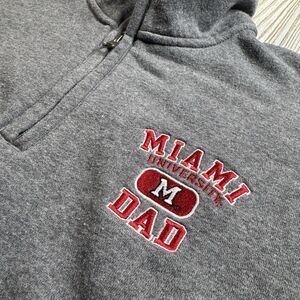 Miami OH University Dad 1/4 Zip Pullover Men’s M Gray RedHawks Gear Big Cotton